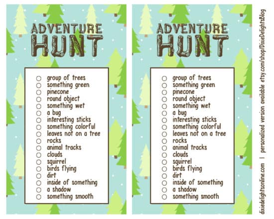 Adventure Hunt {Outdoor Scavenger Hunt Free Printable} – Dixie Delights