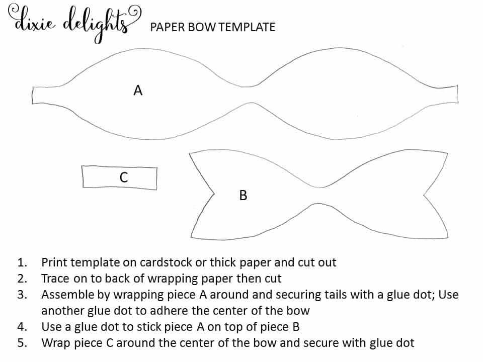 Christmas Wrapping Paper Bow Template Free Printable Dixie Delights