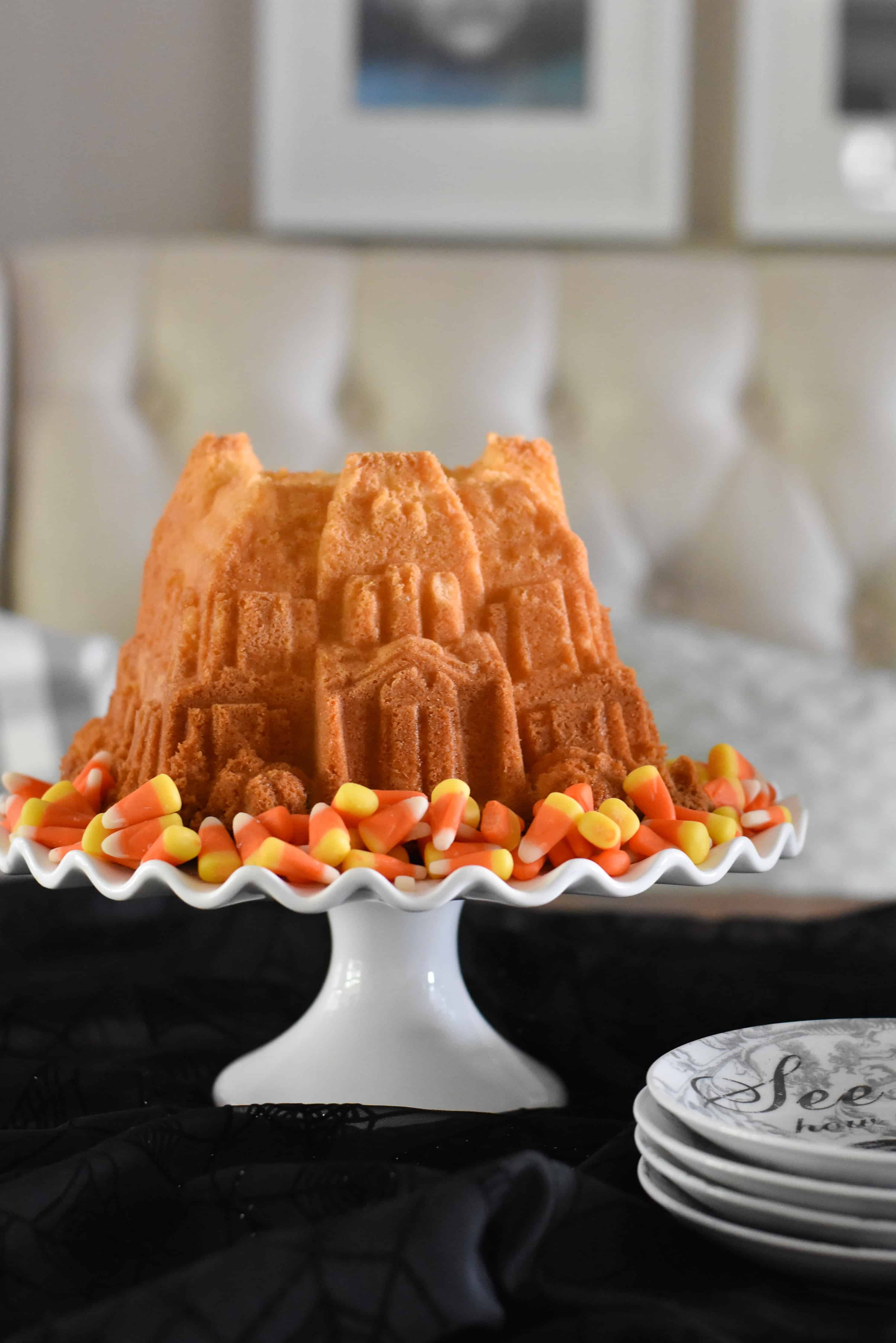Halloween Treat {Best Lemon Coconut Pound Cake + Favorite Haunted House Pan}  – Dixie Delights